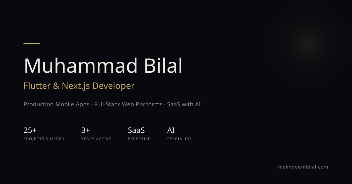 Muhammad Bilal — Flutter & Next.js Developer | iOS, Android, Web Apps ...